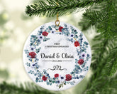 Personalised Marble Christmas ornament, First Christmas Engaged Christmas ornament, Marble Christms ornament, Customised Christmas ornament - Craftellery